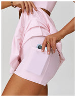 Load image into Gallery viewer, High Waist Tennis Skirt With Breathable Pockets Nylon