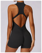 Load image into Gallery viewer, Luxurious Contour Performance Zip Front Yoga Romper
