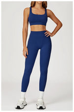 Load image into Gallery viewer, Two-Piece Contoured Breathable Yoga Set Leggings Silhouette