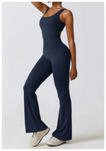 Load image into Gallery viewer, Contoured Back Zip Jumpsuit With Seamless Performance