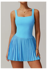 Load image into Gallery viewer, Luxurious Contoured Yoga Jumpsuit With Pleated Skirt Set