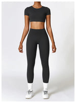 Load image into Gallery viewer, Seamless Contour Fit Yoga Crop Top Light Weight Nylon Knit
