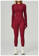 Load image into Gallery viewer, 2 Piece Contoured Breathable Yoga Ensemble Knitwear