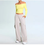 Load image into Gallery viewer, Off Shoulder Contour Seamless Athleisure Top Nylon