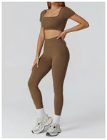 Load image into Gallery viewer, Seamless Premium Athleisure 2 Piece Leggings Set Nylon