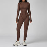 Load image into Gallery viewer, Seamless Zippered Yoga Jumpsuit With High Elasticity