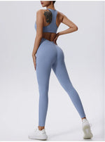 Load image into Gallery viewer, Zippered Contoured One-Piece Yoga Set Performance Wear