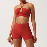 Load image into Gallery viewer, Sculpted Hollow Contour Performance Yoga Shorts Set Nylon