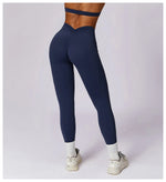 Load image into Gallery viewer, V Back Swept High Waist Contoured Leggings With Performance