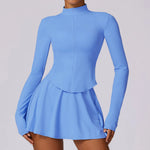 Load image into Gallery viewer, Luxurious Contoured Yoga Set Zippered Front Seamless Nylon