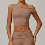 Load image into Gallery viewer, Breathable One Shoulder Sculpted Performance Contour Bra
