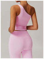 Load image into Gallery viewer, Single Shoulder Sport Bra Sculpt Contour Breathable