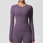 Load image into Gallery viewer, Luxurious Breathable Contoured Long Sleeve Yoga Top Nylon