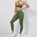Load image into Gallery viewer, Two Piece Ribbed Seamless Studio Yoga Set Cross Back