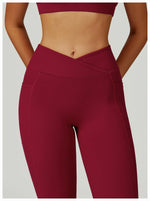 Load image into Gallery viewer, Cross Waist High Rise Contoured Elegance Yoga Leggings