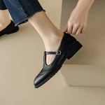 Load image into Gallery viewer, Women's T-Strap Mary Jane Shoes Low Block Heel Buckle
