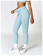 Load image into Gallery viewer, Seamless Sculpted Yoga Core Set Leggings Ribbed Contour