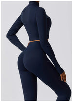 Load image into Gallery viewer, Contoured Interwoven Athleisure Long Sleeve Yoga Ensemble