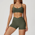 Load image into Gallery viewer, Two Piece Contoured Seamless Performance Athletic Set Nylon