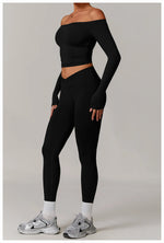 Load image into Gallery viewer, Performance Contour Knit Long Sleeve Yoga Top Nylon Spandex