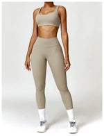 Load image into Gallery viewer, Seamless Two Piece Yoga Set Contour Silhouette Leggings