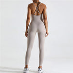 Load image into Gallery viewer, Backless Contour Yoga Jumpsuit Seamless Performance Wear
