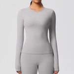 Load image into Gallery viewer, Luxurious Breathable Contoured Long Sleeve Yoga Top Nylon