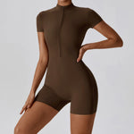 Load image into Gallery viewer, Seamless Contour Zippered Yoga Bodysuit Performance