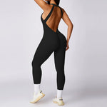 Load image into Gallery viewer, Backless Contour Jumpsuit Set with Seamless Performance