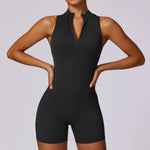 Load image into Gallery viewer, Luxurious Contour Performance Zip Front Yoga Romper