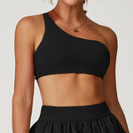 Load image into Gallery viewer, One Shoulder Seamless Contour Sports Bra Performance
