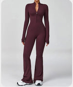Load image into Gallery viewer, Zippered Contour Seamless Yoga Jump Suit Performance