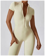 Load image into Gallery viewer, Seamless One Piece Yoga Bodysuit Zippered Breathable