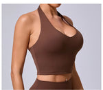 Load image into Gallery viewer, Breathable Hanging Neck Yoga Sports Bra With Contour Support
