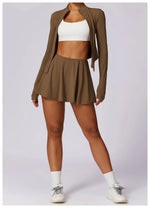 Load image into Gallery viewer, Luxurious Contoured Yoga Set Zippered Front Seamless Nylon