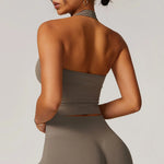 Load image into Gallery viewer, Luxurious Hanging Neck Seamless Sports Bra Nylon Spandex