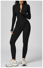 Load image into Gallery viewer, Seamless Zippered Yoga Jumpsuit With High Elasticity