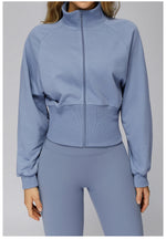 Load image into Gallery viewer, Wind Proof Zip Front Standing Collar Sweat Shirt Regular Fit