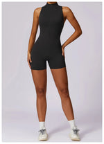 Load image into Gallery viewer, Luxurious Contour Performance Zip Front Yoga Romper