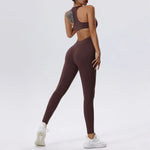 Load image into Gallery viewer, Zippered Contoured One-Piece Yoga Set Performance Wear