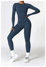 Load image into Gallery viewer, Seamless Sculpted Yoga Core Set Leggings Ribbed Contour