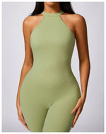 Load image into Gallery viewer, Backless Contour Jumpsuit Set with Seamless Performance