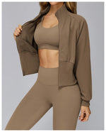 Load image into Gallery viewer, Wind Proof Zip Front Standing Collar Sweat Shirt Regular Fit