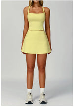 Load image into Gallery viewer, Luxe Contour 2 Piece Yoga Wear Ensemble Nylon Knit Fabric