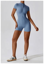 Load image into Gallery viewer, Seamless Contour Zippered Yoga Bodysuit Performance