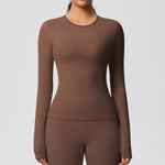 Load image into Gallery viewer, Luxurious Breathable Contoured Long Sleeve Yoga Top Nylon