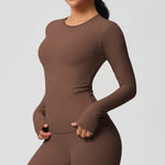 Load image into Gallery viewer, Luxurious Breathable Contoured Long Sleeve Yoga Top Nylon