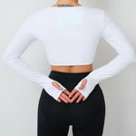 Load image into Gallery viewer, Seamless Ultra Soft Long Sleeve Yoga Crop Removable Pads