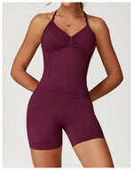 Load image into Gallery viewer, Breathable Contoured Halter Crop Sports Bra With Padding