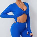 Load image into Gallery viewer, Seamless Ultra Soft Long Sleeve Yoga Crop Removable Pads